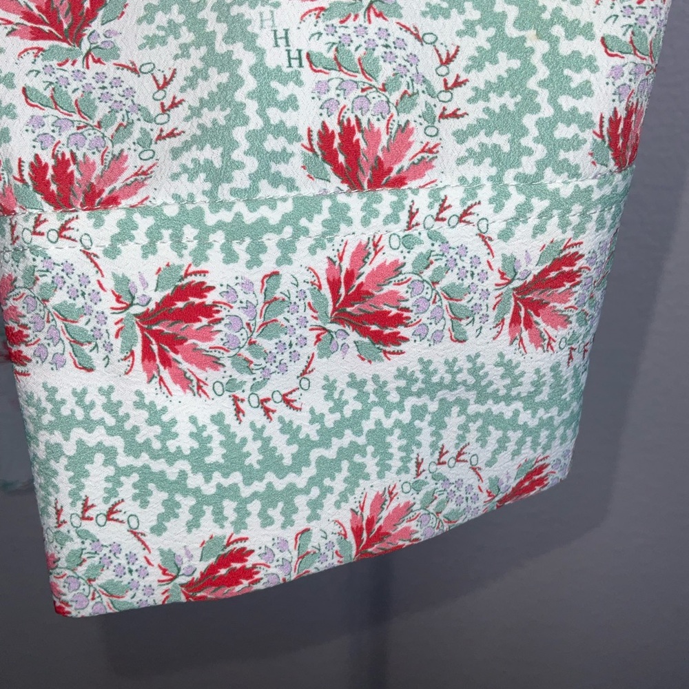 Hill House Mint Green and Pink Floral Button-Down Top - Picture 3 of 5